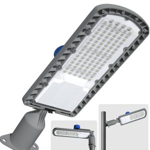 Lighteme 250W LED Hard Wire Electric Parking Lot Lights 30000LM: Dusk to Dawn Outdoor Street Lighting. Commercial Area Security Light with IP65 Waterproof 6500K