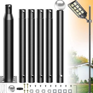 Lighteme 20Ft Commercial Grade Street/Parking/Flag Light Pole. Aluminum + Cage  1-Pack