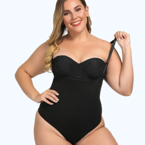 Lighteme Sexy Plus Size Thong Bodysuit Waist & Stomach Shaper