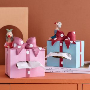 Lighteme Bowknot Polka Dot Tissue Storage Box