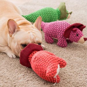 Lighteme Corduroy Triceratops Dog's Chewing Toy