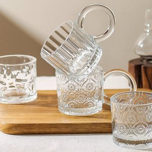 Lighteme Creative Embossed Glass Cup