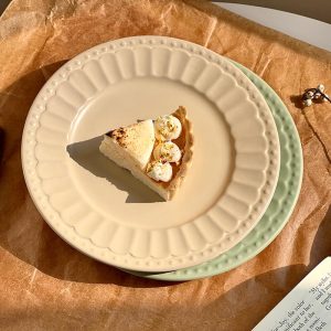 Lighteme Embossed Simple Ceramic Dinner Plate