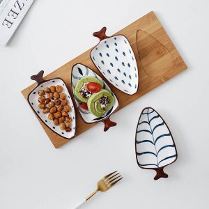 Lighteme Fishtail Ceramic Snack Plate Set