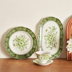 Lighteme Floral Print Ceramic Plate