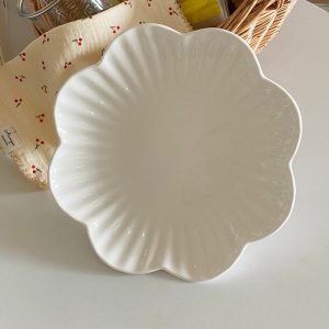 Lighteme Flower Shaped Ceramic Dinner Plate