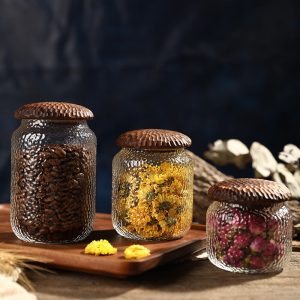 Lighteme Hammered Glass Storage Jar