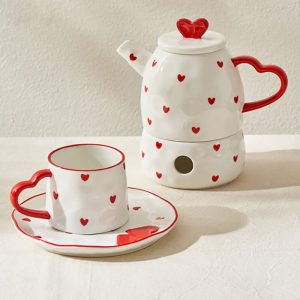 Lighteme Heart Ceramic Teapot Set