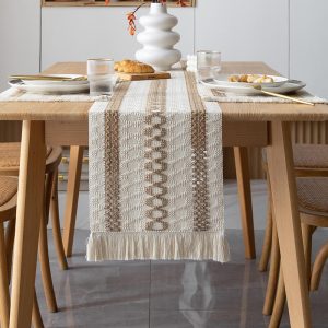 Lighteme Linen Tassel Table Runner
