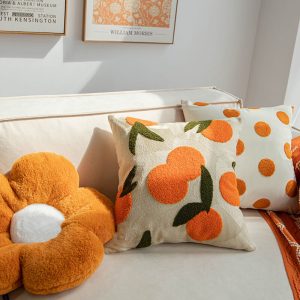Lighteme Orange Throw Pillow Cover