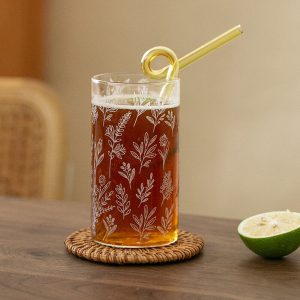 Lighteme Plant Printed Glass Cup