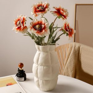 Lighteme Pleated Grid Ceramic Vase