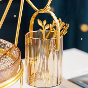 Lighteme Portable Glass Dessert Fork & Spoon Storage Jar