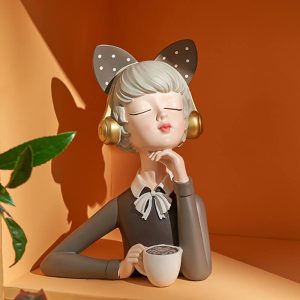 Lighteme Resin Coffee Girl Decoration