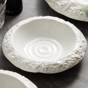 Lighteme Rock Textured Ceramic Soup Plate