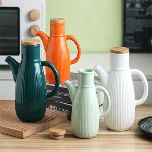Lighteme Stripe Solid Color Ceramic Oil Bottle