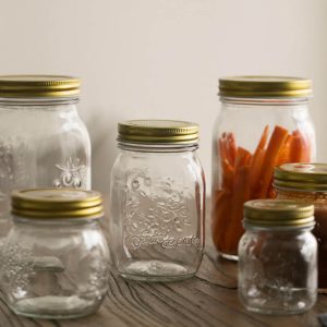 Lighteme Vintage Embossed Glass Storage Jar
