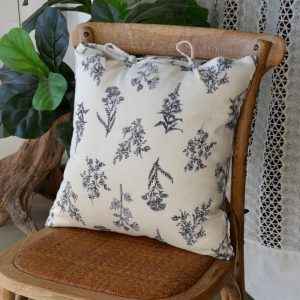 Lighteme Vintage Line Drawing Flower Throw Sofa Pillow Cover