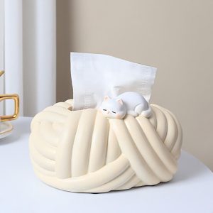Lighteme Wool Ball Ceramic Tissue Box