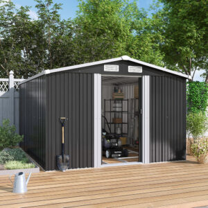 Steel Garden Storage Shed with Gabled Roof Top