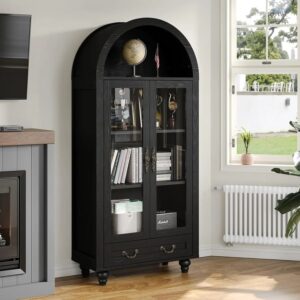 Rivas Black Arched Storage Display Cabinet