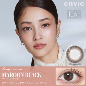 Envie UV One-Day Color Contact Lenses Maroon Black