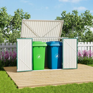 Steel Trash Can Bin Enclosure Storage Shed