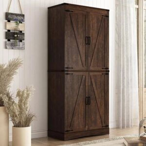 Rafe Tall Farmhouse Kitchen Pantry Cabinet