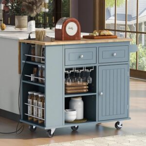 Ollie Rolling Drop Leaf Kitchen Island Cart