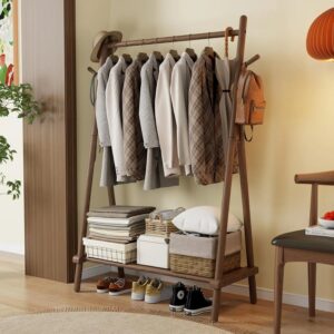 39 Heavy Duty Wood Wardrobe Clothes Rack
