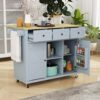 Moore Rolling Drop Leaf Kitchen Island Cart