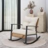 Rattan Modern Cushioned Rocking Armchair