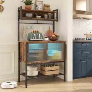 Macie Bakers Rack With Cabinet