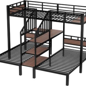Bellemave Twin Over Twin Over Twin Bunk Bed