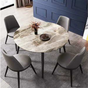 Cade Marble Round Dining Table For 4
