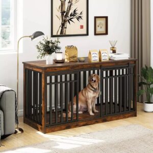 55.1 Drew Extra Large Dog Crates Furniture With Bowl