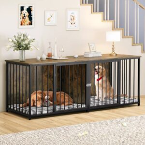 80.3 Marquez Double Dog Crate Furniture For 2 Dogs