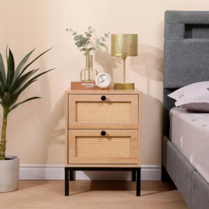 Curtis Rattan Nightstand Table (Set of 2)
