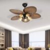 Palm Leaf Ceiling Fan With Light & Remote