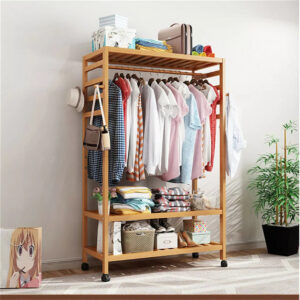 30 Heavy Duty Wood Wardrobe Clothes Rack