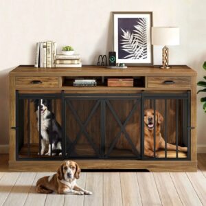 63 Zain Double Dog Crate Furniture For 2 Dogs