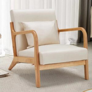 Frazer Linen Mid Century Accent Armchair