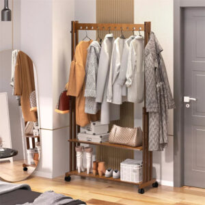 35 Heavy Duty Rolling Wardrobe Clothes Rack