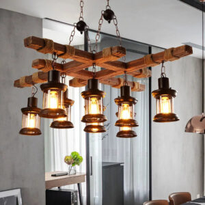 Rustic Industrial Dining Room Chandelier