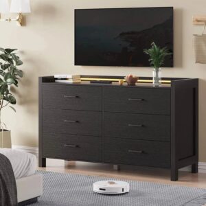 LED Modern 6 Drawer Chest Dresser
