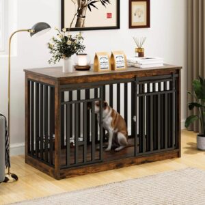 47.2 Nora Large Dog Crates Furniture With Bowl