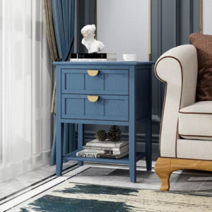 2 Drawers Living Room End Table