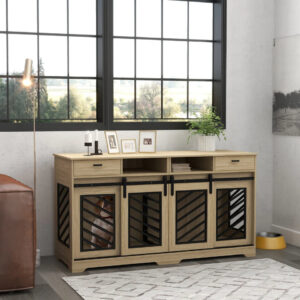 66.1 Connor Double Dog Crate Furniture For 2 Dogs