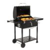 24-Inch Charcoal Grill with Foldable Side Tables