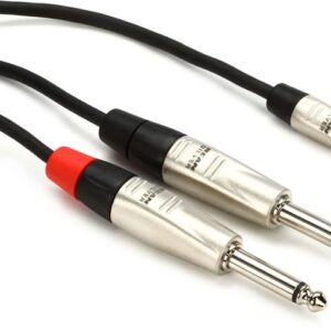 Hosa HMP-006Y 3.5mm TRSM to Dual 1/4 TSM. 6ft